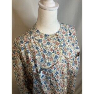 Liz Claiborne Ditsy Floral Cottage Grannycore Button Down Shirt M 100% Cotton